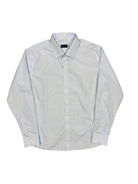 Proper Cloth Dress Shirt Stanton 120s Cotton Button Up Long Sleeve Blue 17.5 XL